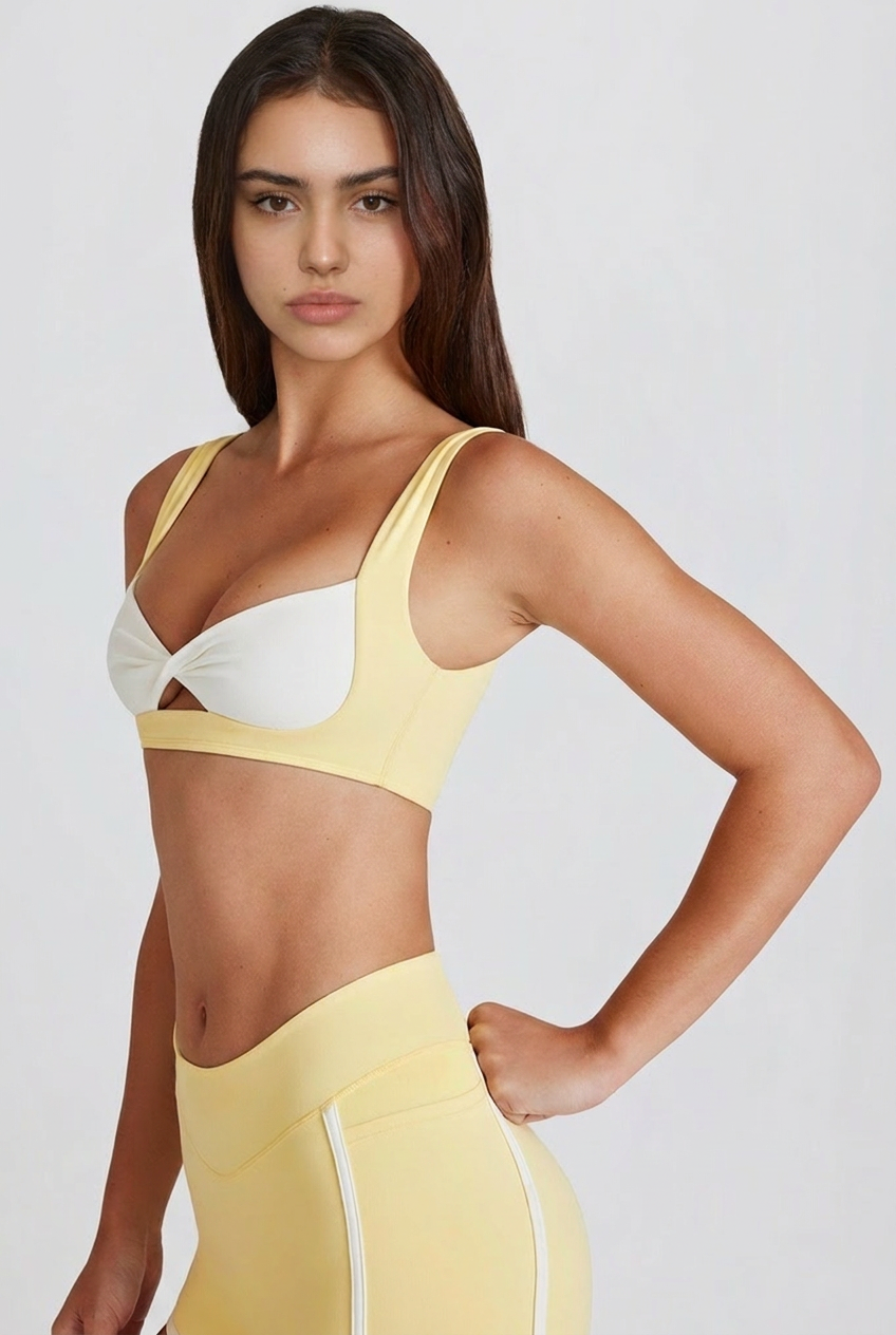 Brasier deportivo Soft Active con torcido al frente en limón