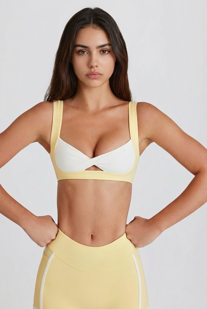 Brasier deportivo Soft Active con torcido al frente en limón