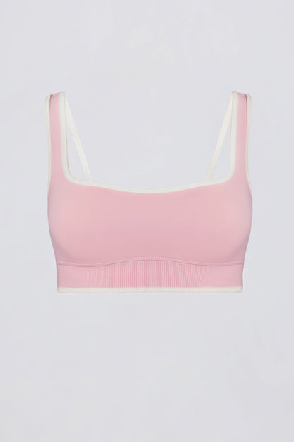 Brasier deportivo Soft Active con contraste en rosa palo