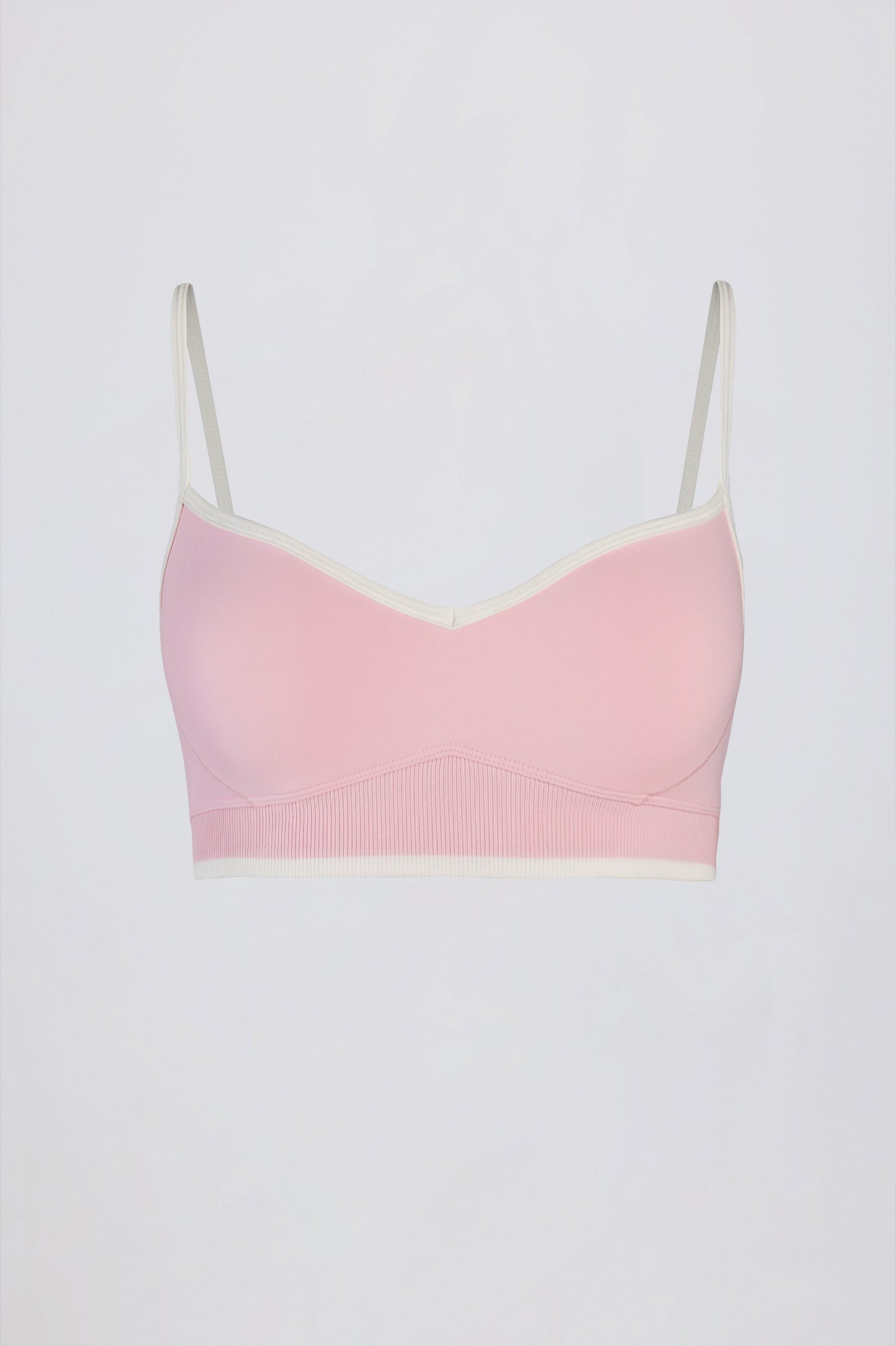 Brasier deportivo Soft Active con escote corazón y contraste en rosa palo