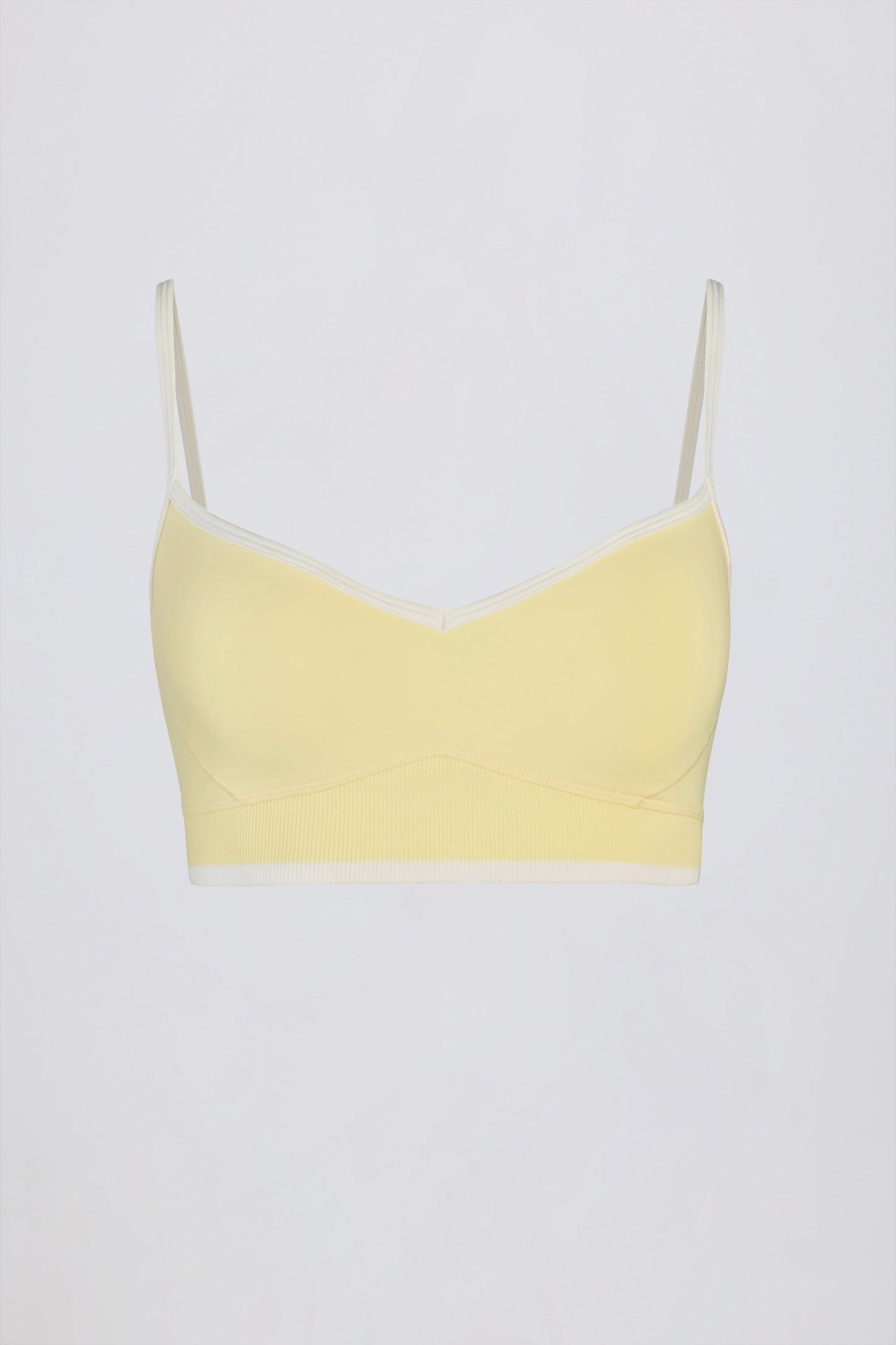 Brasier deportivo Soft Active con escote corazón y contraste en limón
