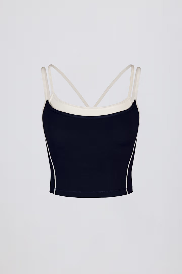 Camiseta sin mangas Soft Active de capas en color Midnight