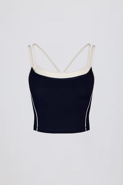 Camiseta sin mangas Soft Active de capas en color Midnight