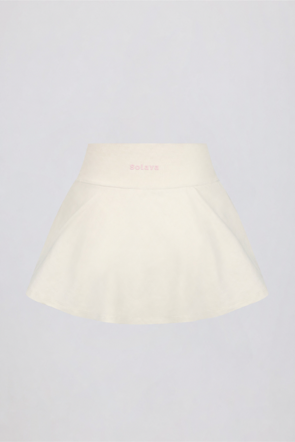 Minifalda pantalón cruzada de jersey cepillado en vainilla
