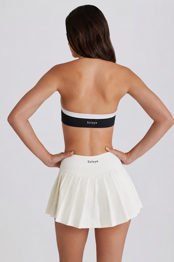 Falda pantalón de tenis plisada de talle bajo Soft Active en color malvavisco — vista 2