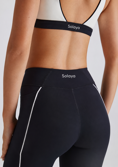 Leggings Soft Active con contraste en color negro