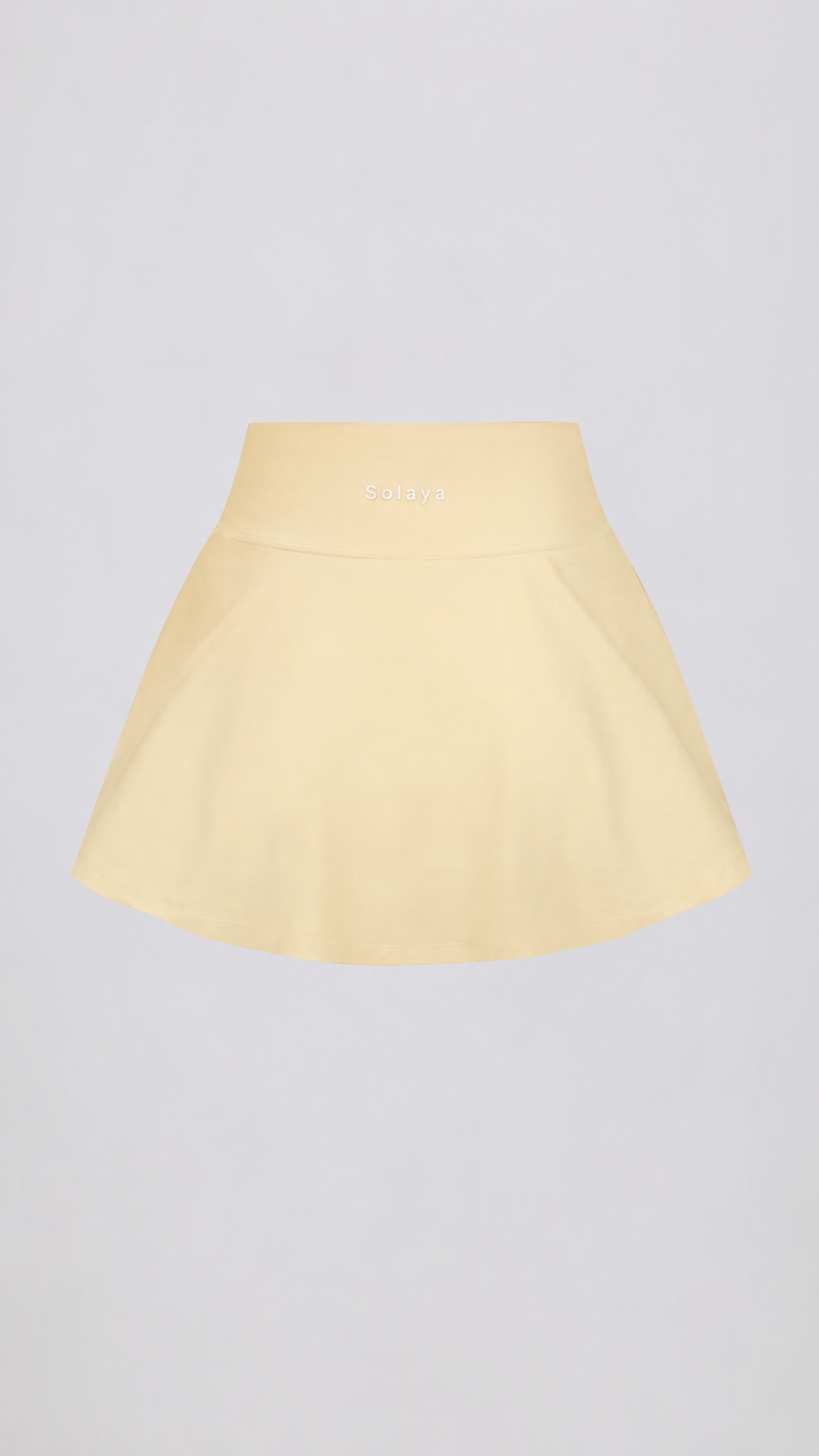 Minifalda pantalón cruzada de jersey cepillado en color limón jaspeado