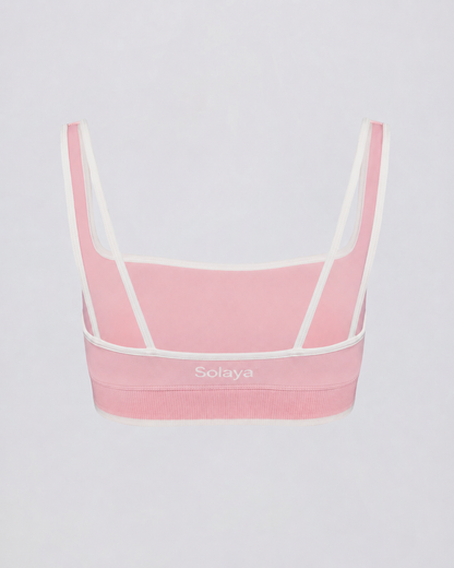 Brasier deportivo Soft Active con contraste en rosa palo