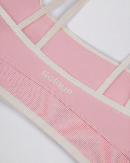 Brasier deportivo Soft Active con contraste en rosa palo