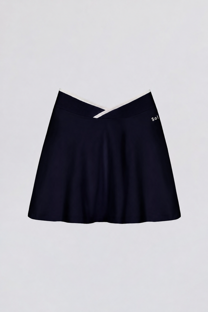 Minifalda pantalón cruzada Soft Active en azul medianoche