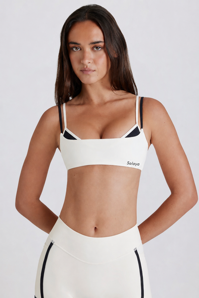 Brasier deportivo Soft Active Twist-Back con capas en color malvavisco