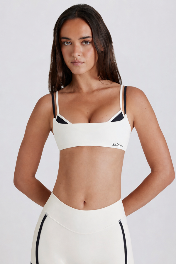 Brasier deportivo Soft Active Twist-Back con capas en color malvavisco