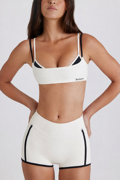 Brasier deportivo Soft Active Twist-Back con capas en color malvavisco