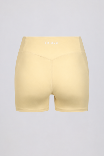 Minishorts fruncidos en limón jaspeado